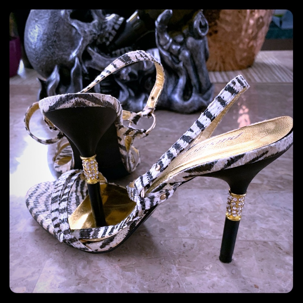 Zebra print heels